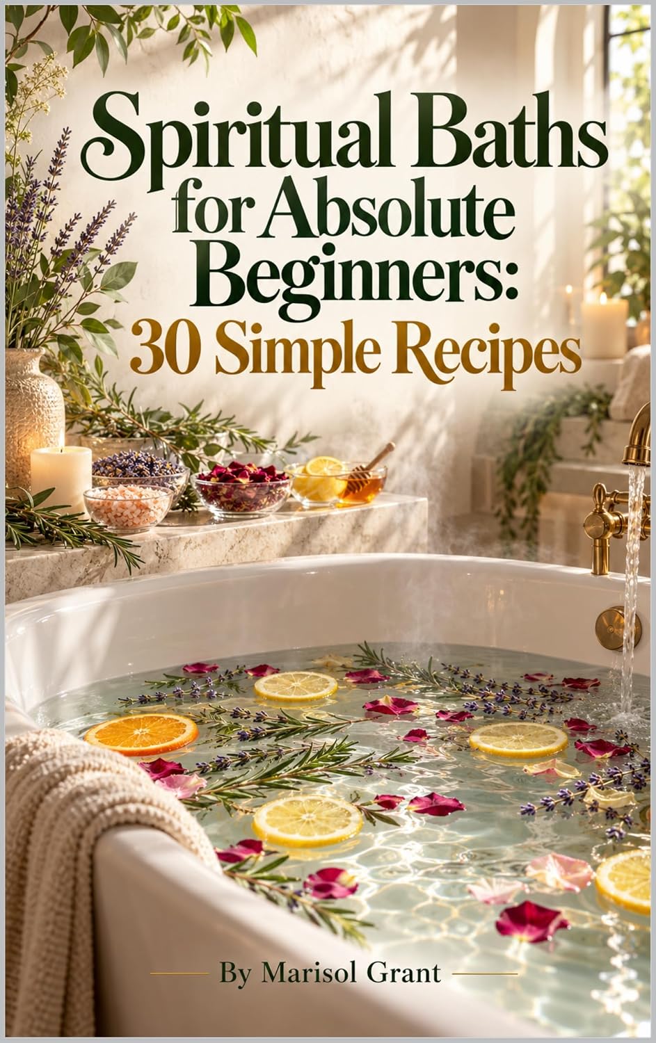 Book cover of Spiritual Baths for Absolute Beginners: 30 Simple Recipes by Marisol Grant