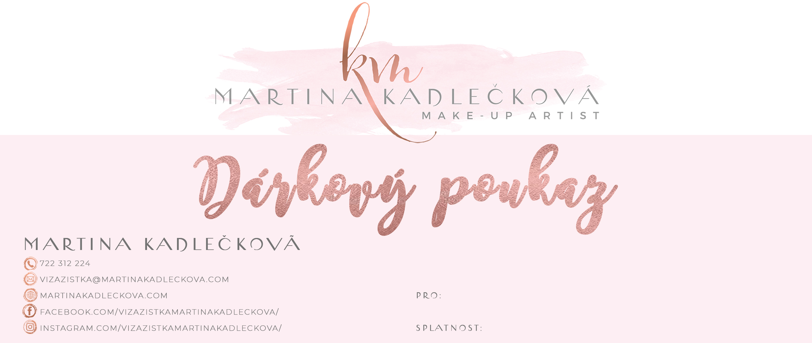 Dárkový poukaz Martiny Kadlečkové