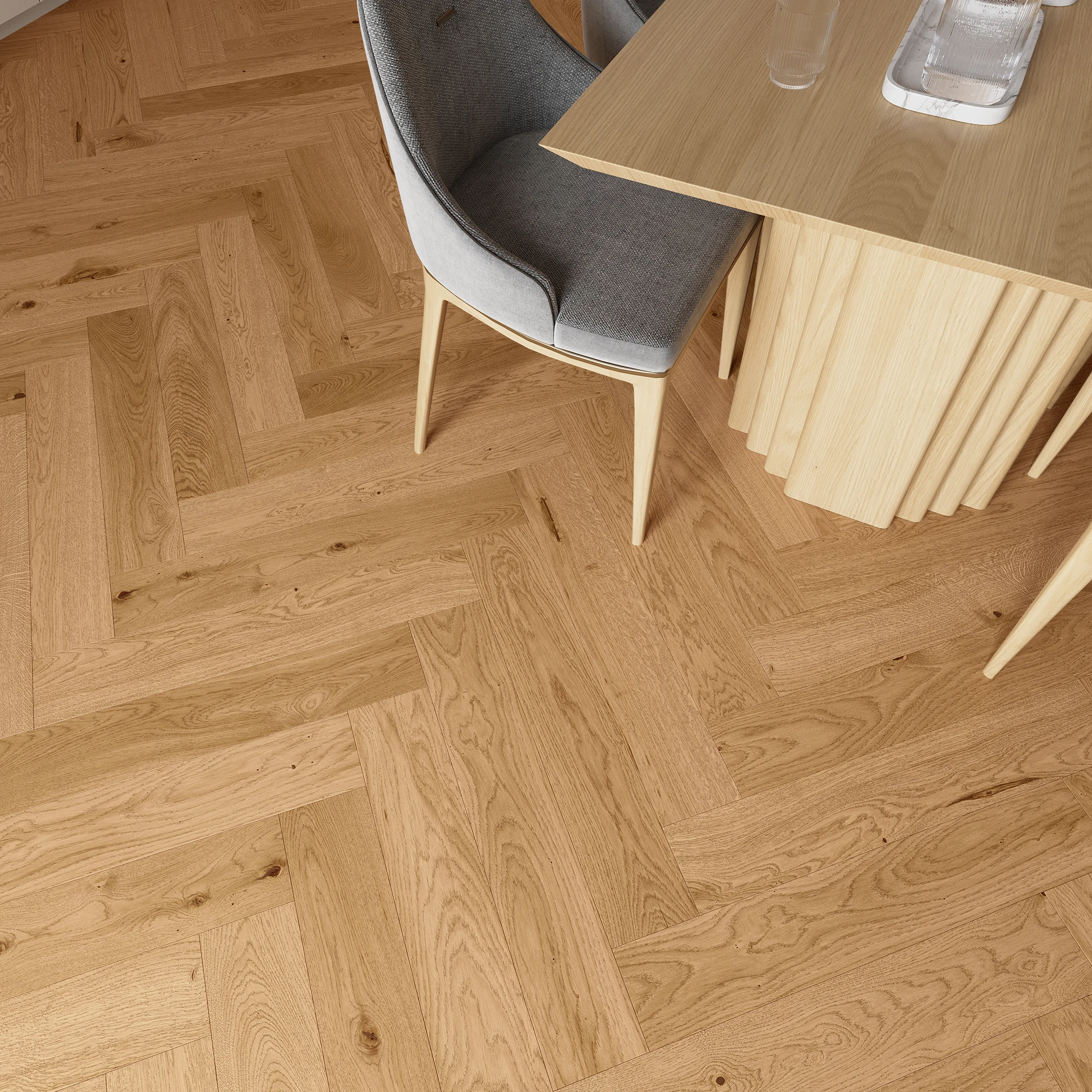 Dub TOFFEE Herringbone 130 1WC000017 - Třívrstvá dřevěná podlaha zobrazenie 3