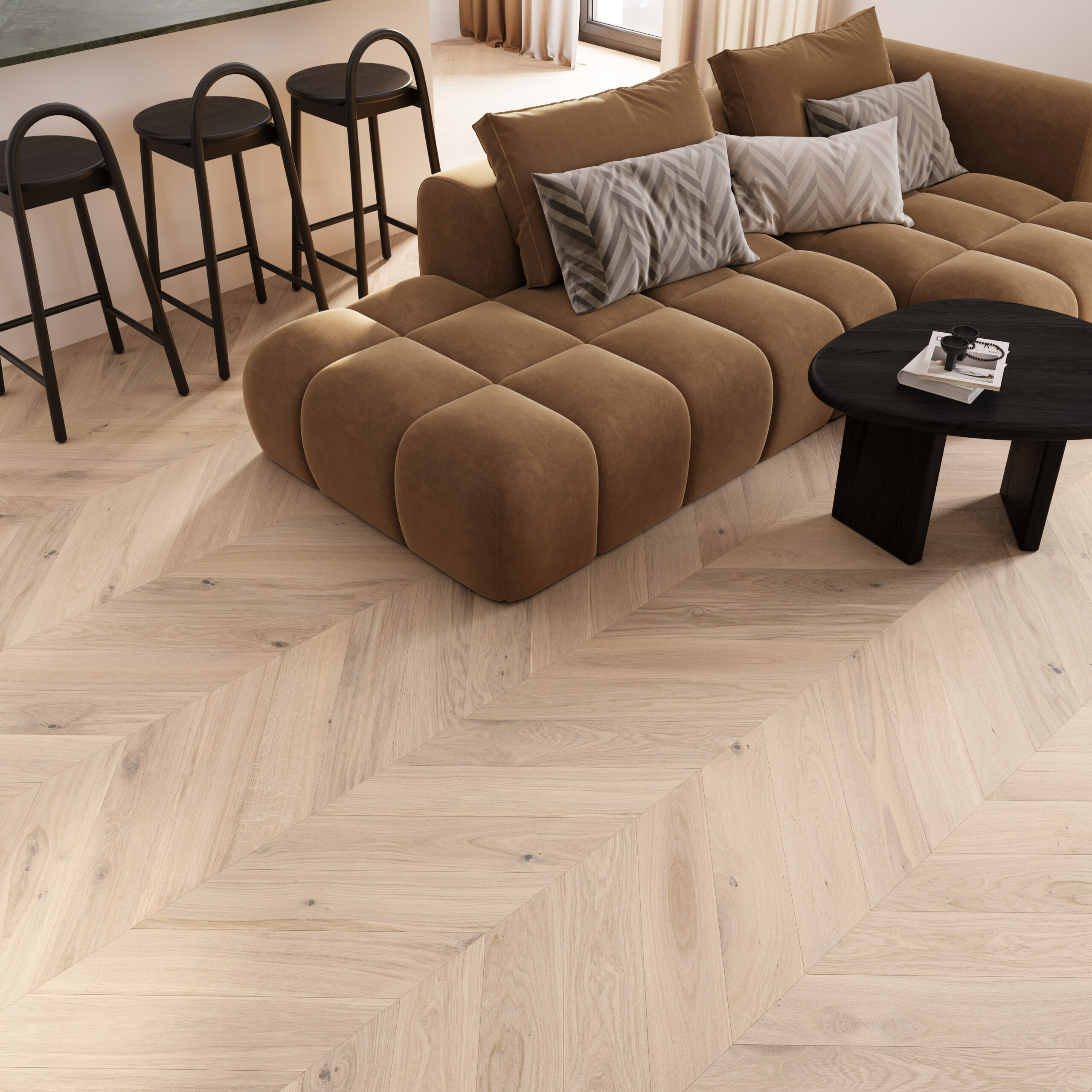 Dub TRIVOR Chevron 1WV000002 - Třívrstvá dřevěná podlaha view 2