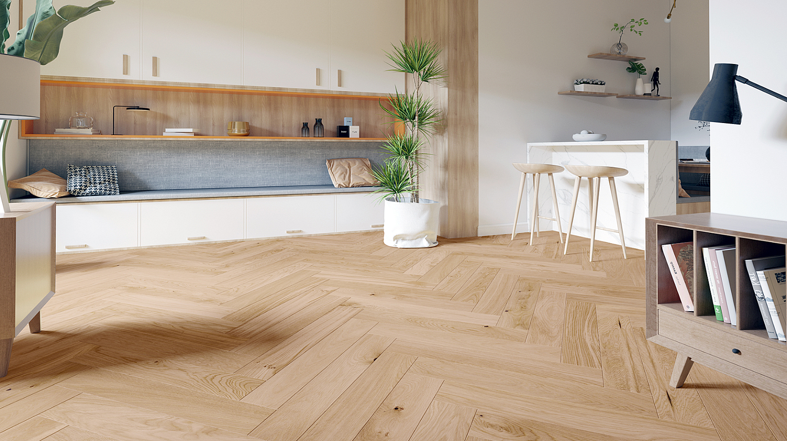 Dub LOMBARDY Herringbone 130 1WC000039 - Třívrstvá dřevěná podlaha