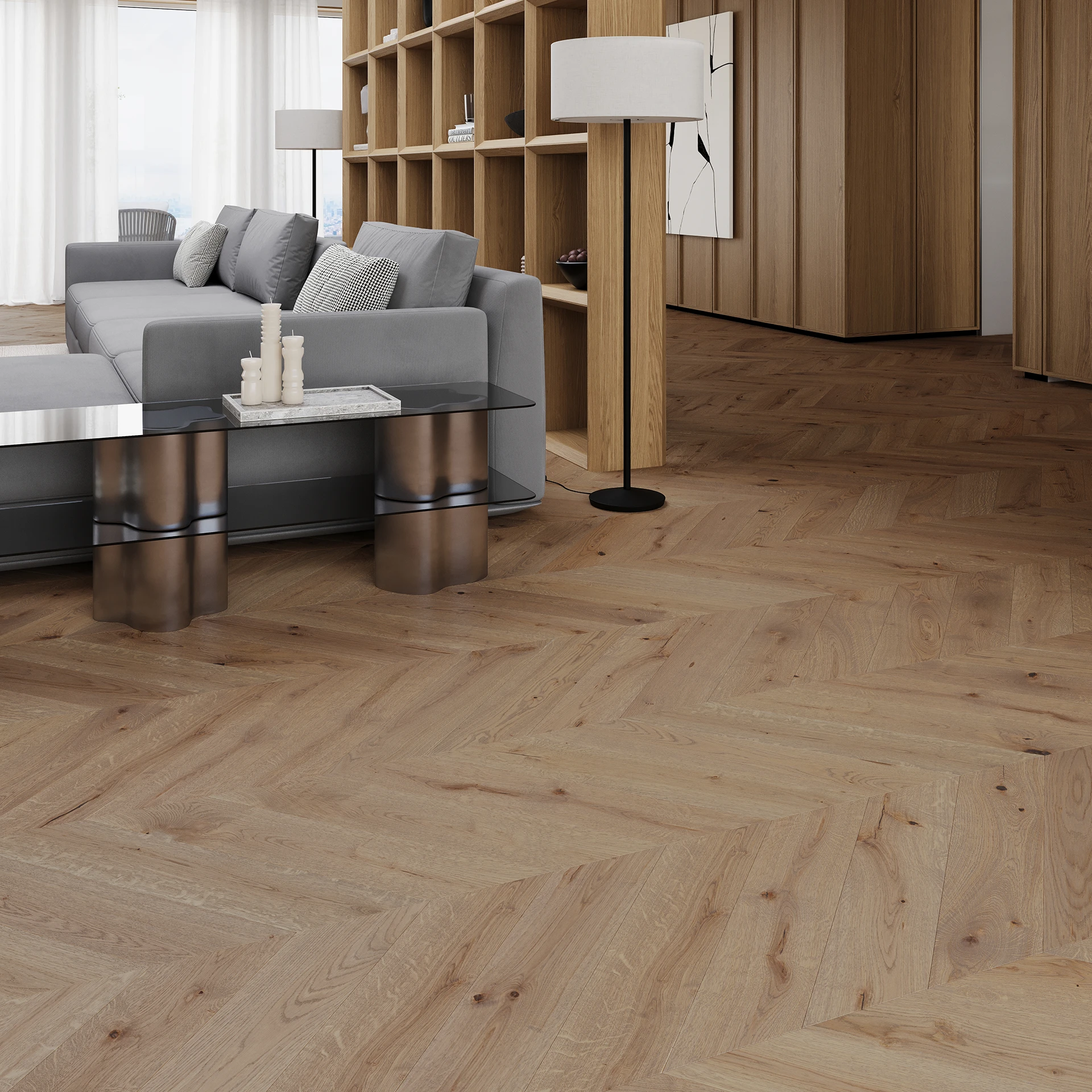Dub SERENE Herringbone 110 1WC000002 - Třívrstvá dřevěná podlaha view 2