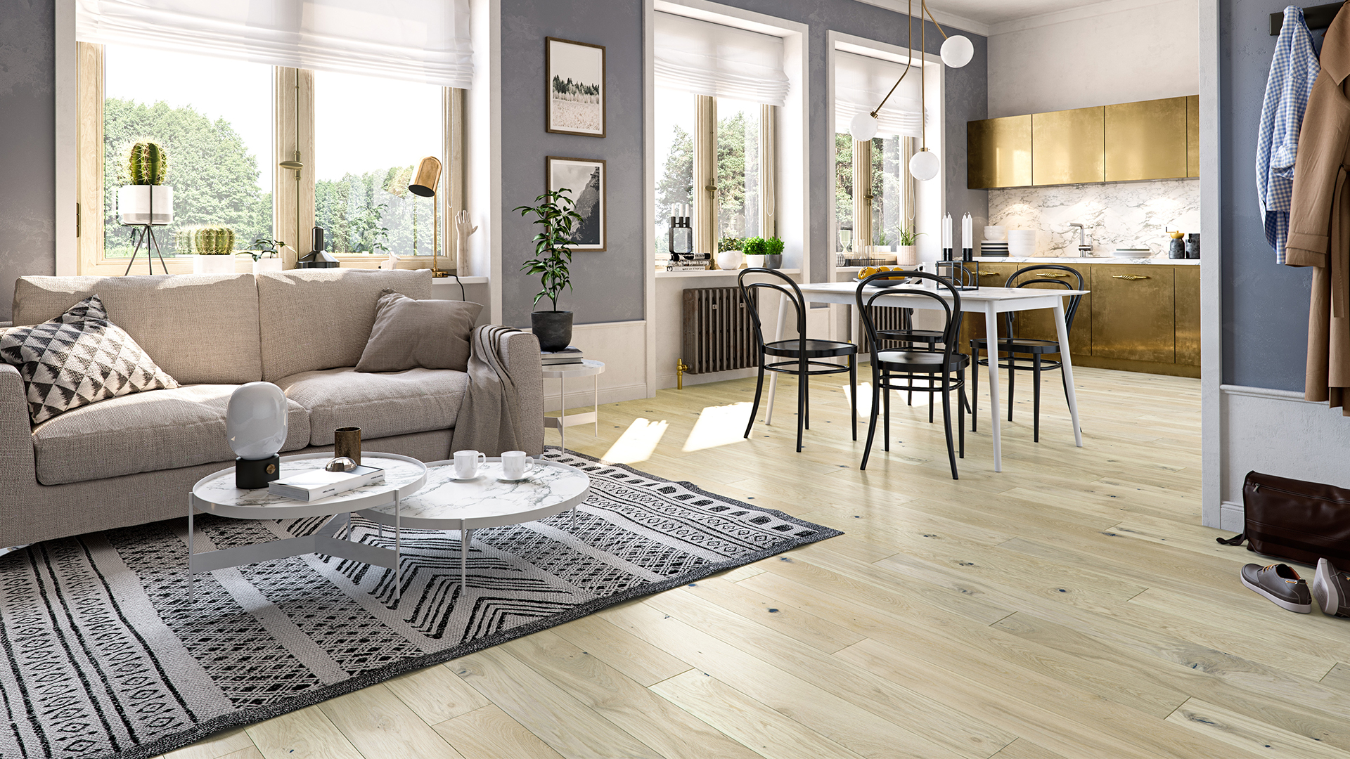 Dub MONT BLANC Medio 1WG000783 - Třívrstvá dřevěná podlaha