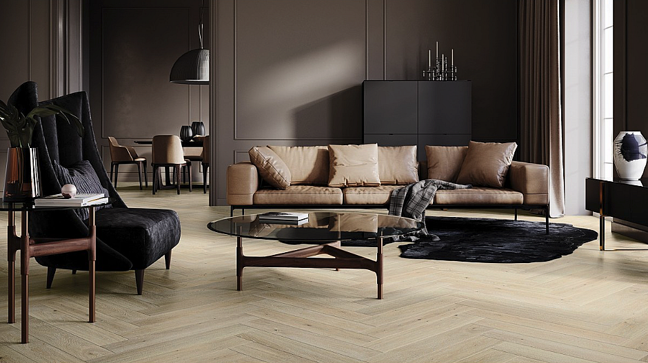 Dub GRISSINI Herringbone 130 1WC000013 - Třívrstvá dřevěná podlaha