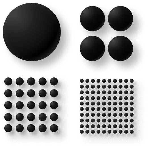 Amorfní 3D ilustrace shluku značky XIXOIO