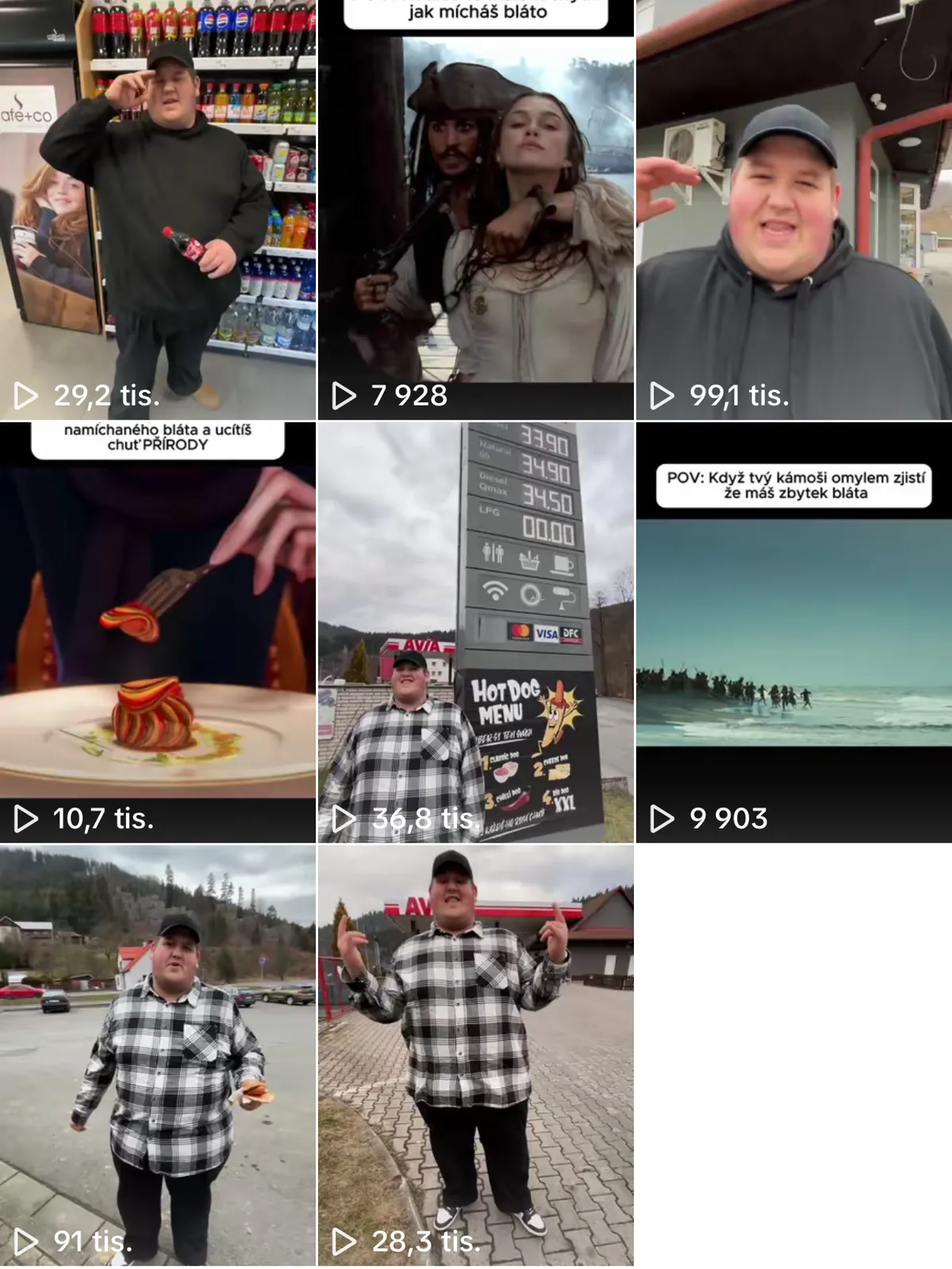 Přehled TikTok videí Kraliens se zhlédnutími