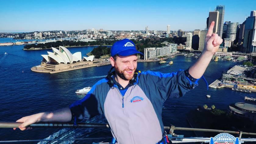 Darren with the Sydney Harbour Bridge in the background