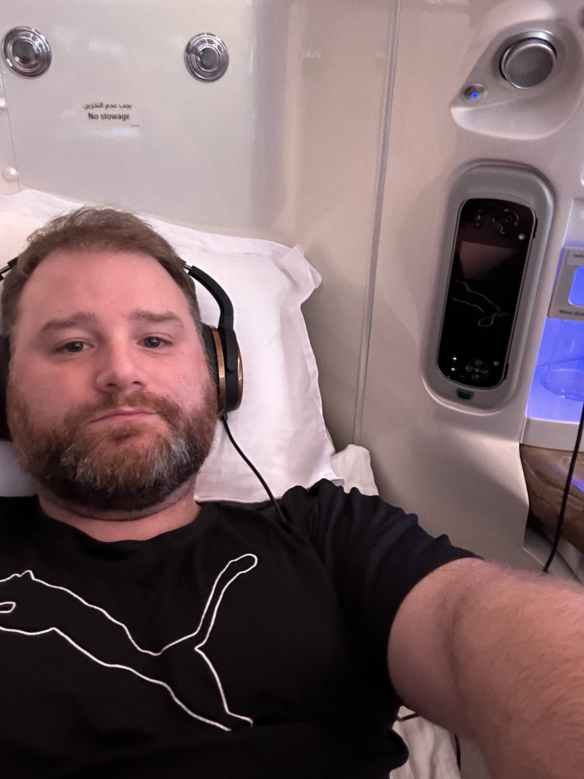 Average joe down under in the business class seat.