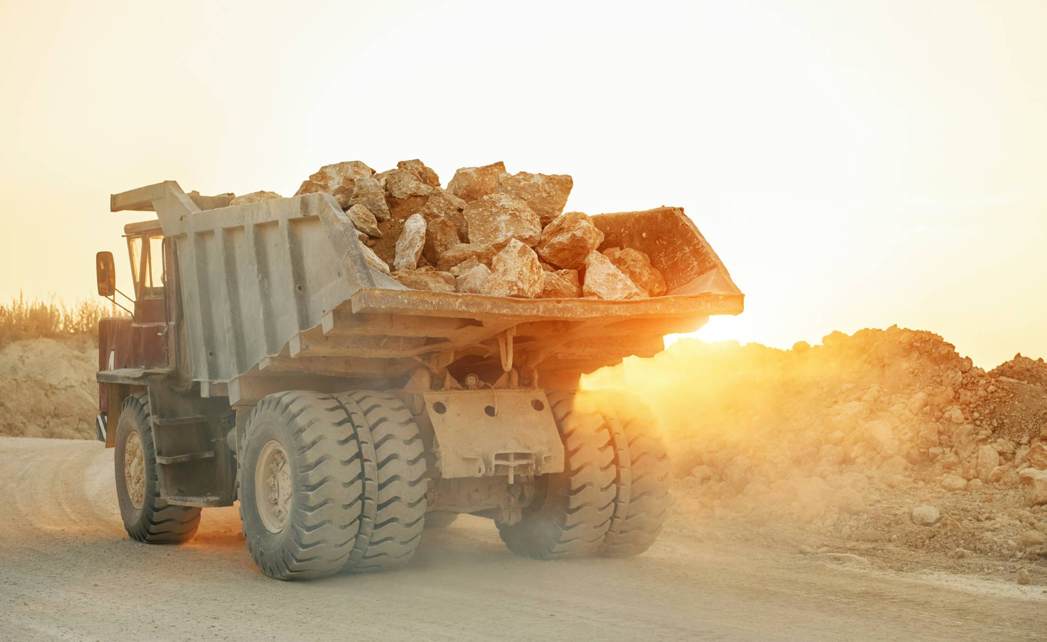 Dumper trucks in the mines in Australia.