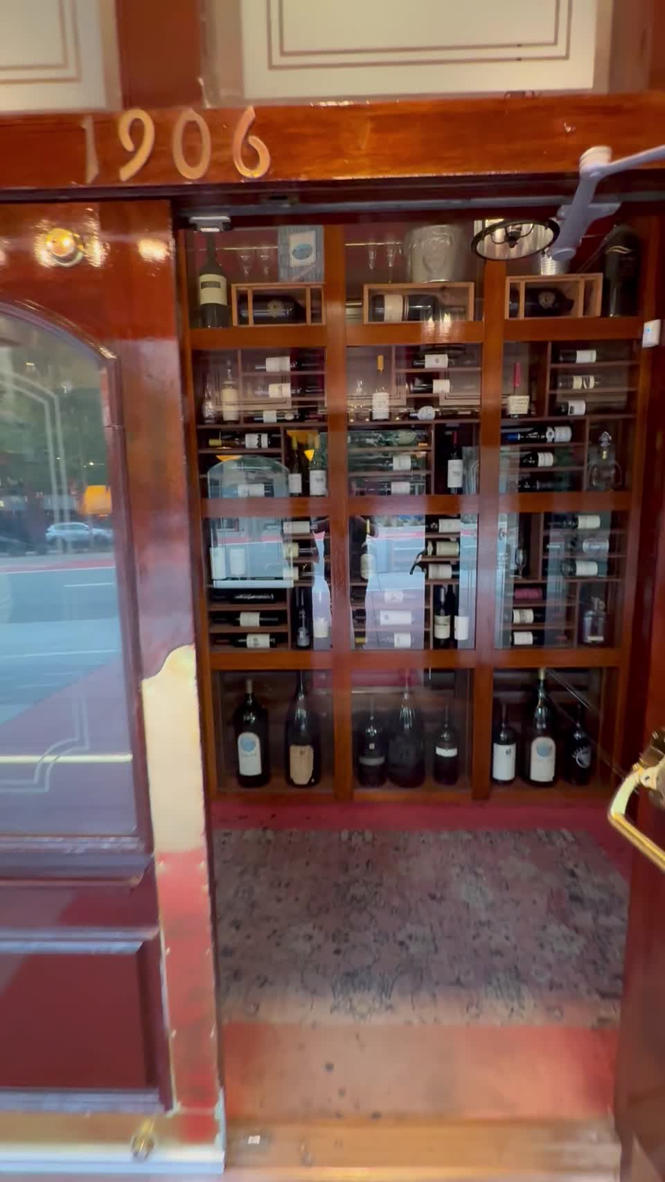 The 1906 wine cellar display at the House of Prime Rib