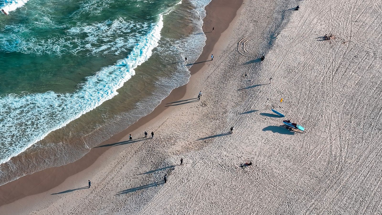 Bondi Beach from above at sunrise