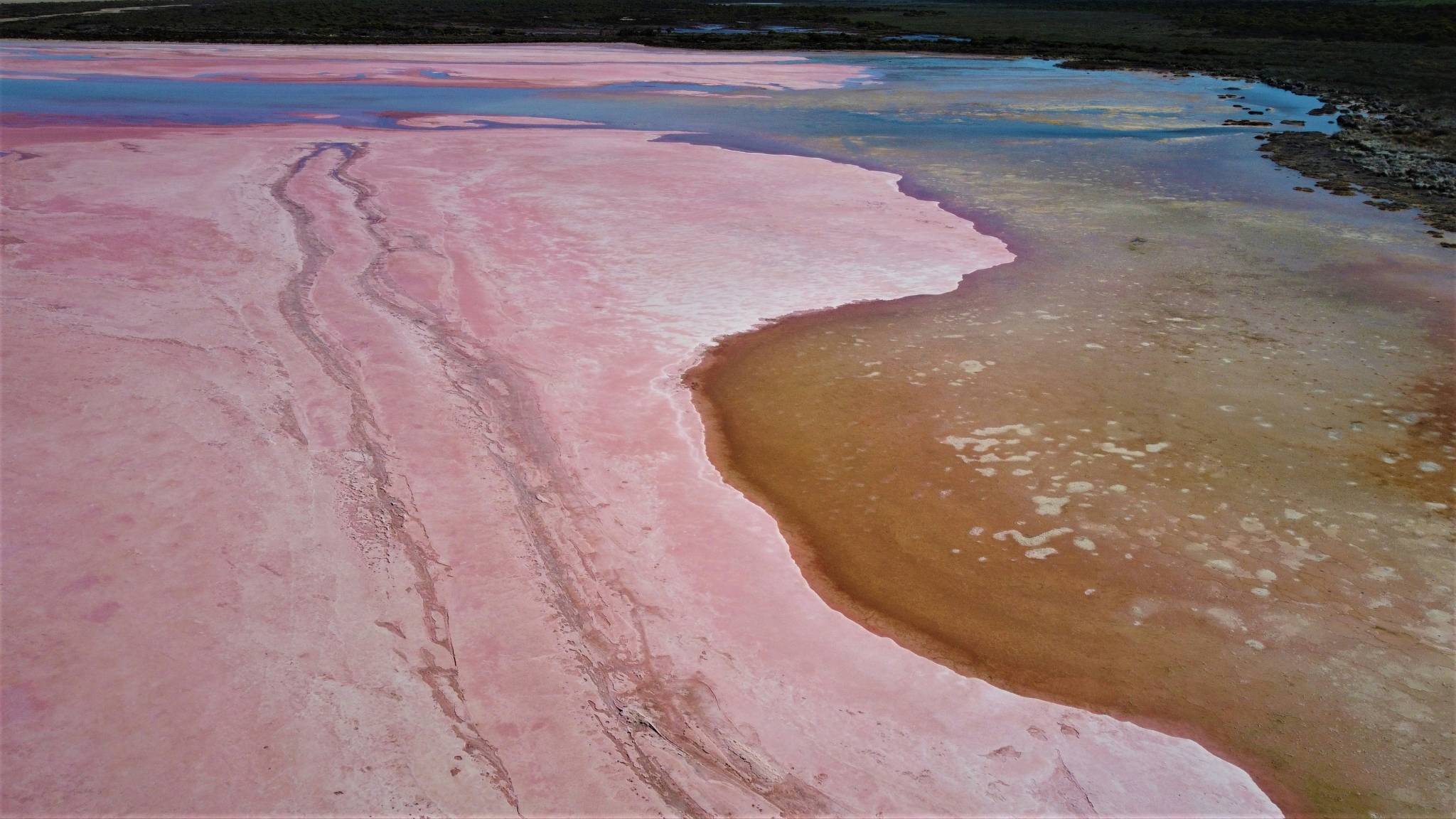 Hutt lagoon in western australia, the original pink lake.