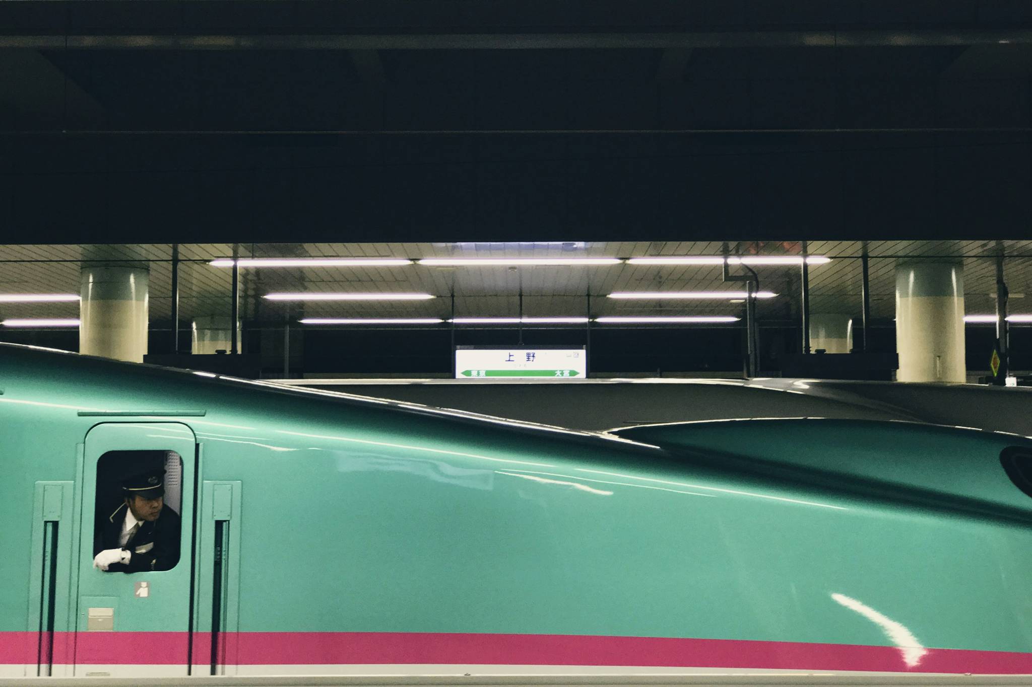 Japan bullet trains at a station