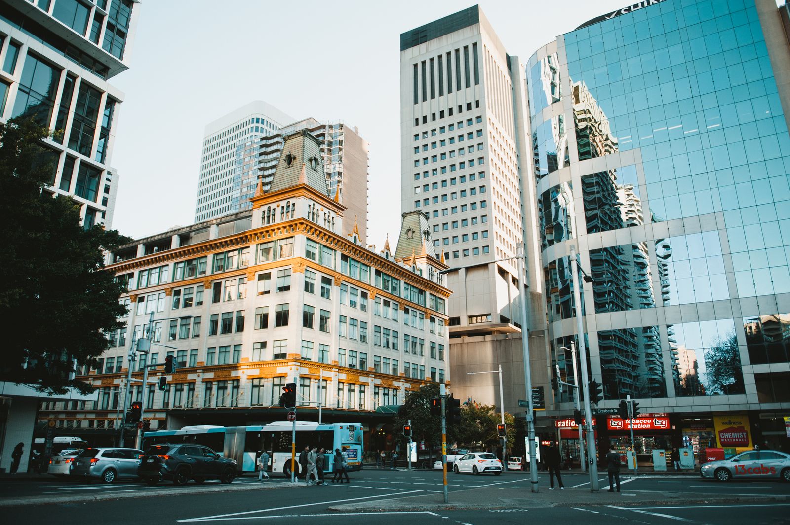 A busy street in central Sydney