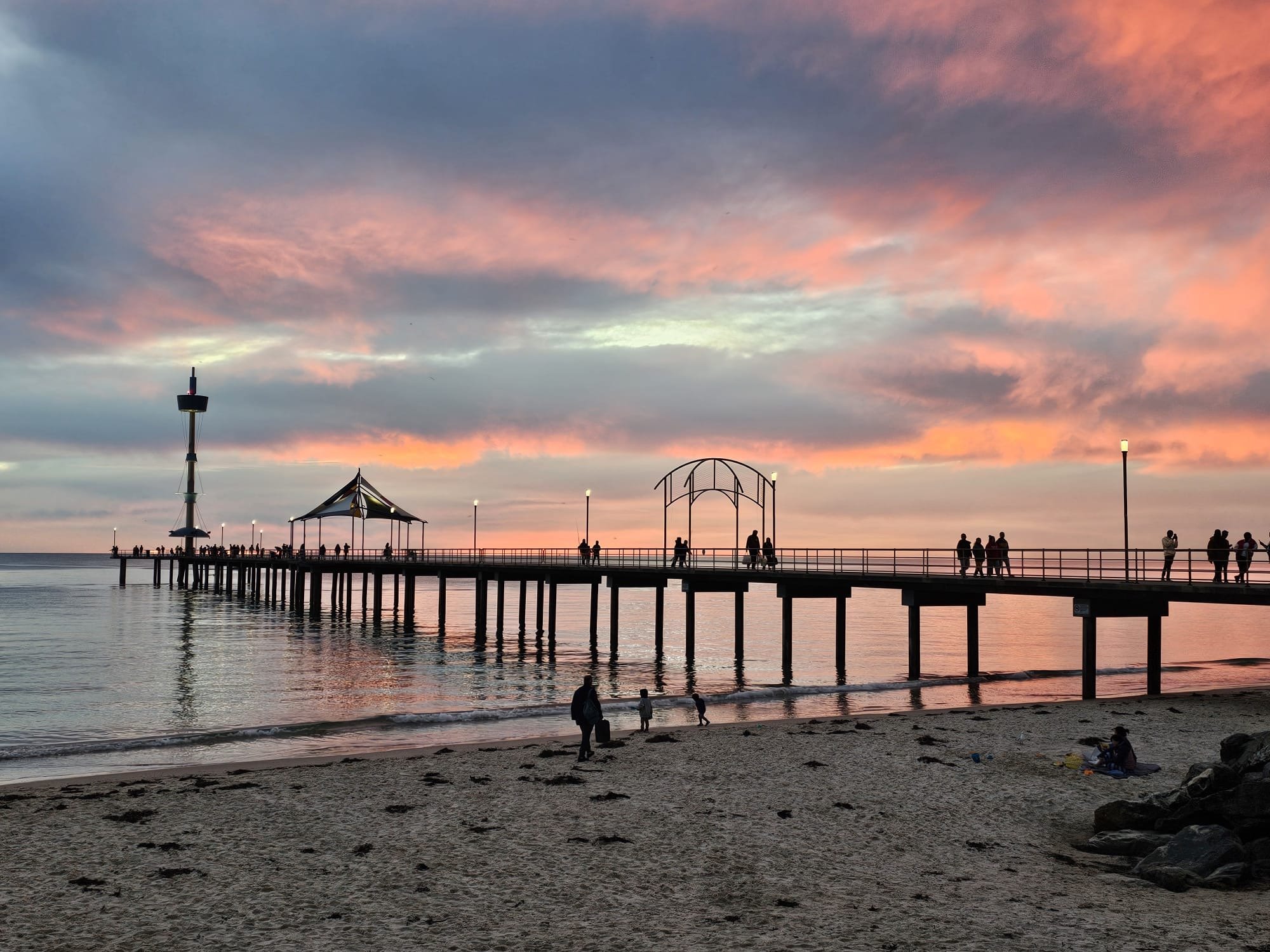 Sunset over the Glenelg jetty.