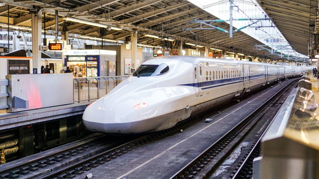 bullet trains japan at japanese station