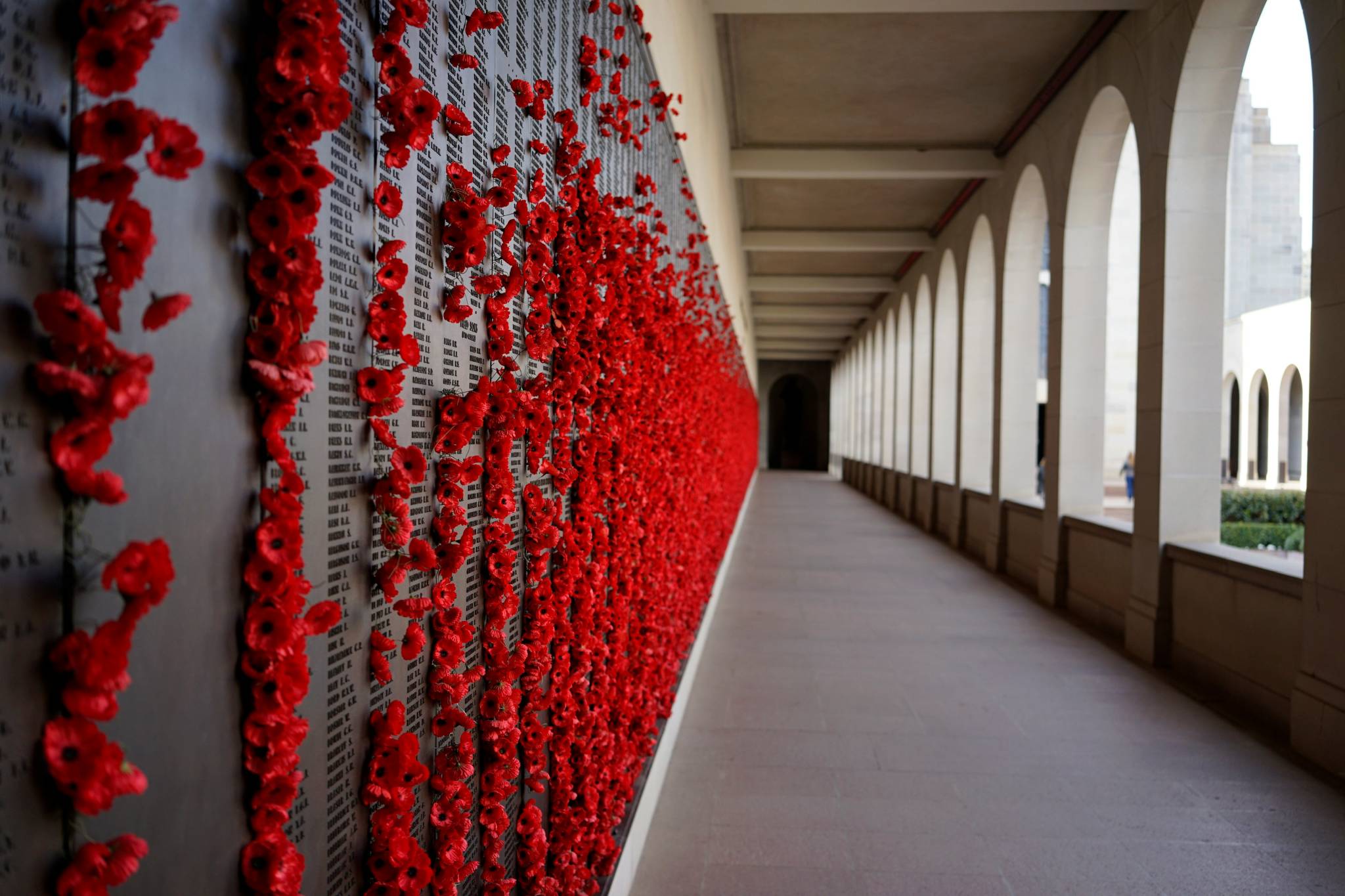 Canberra war memorial wall.