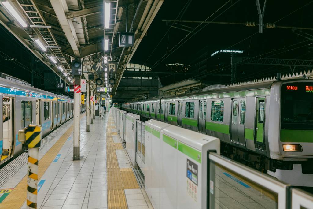 Jr trains at a station in Tokyo
