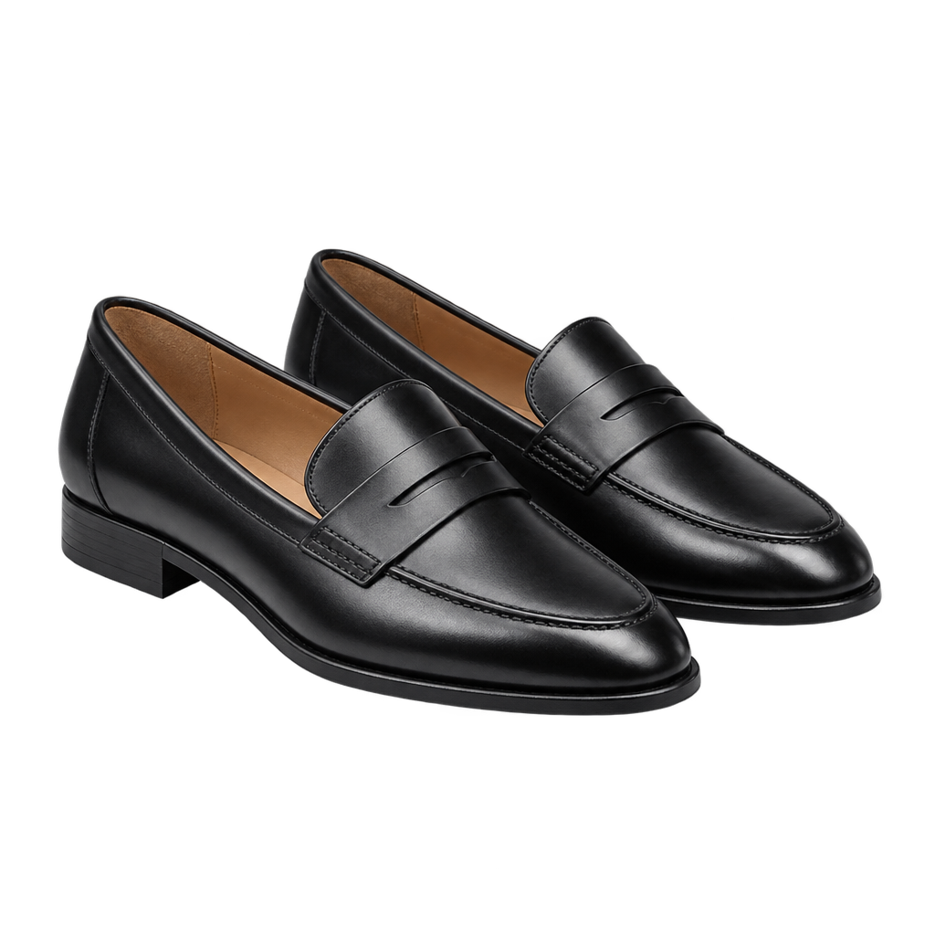 Sorte læderloafers