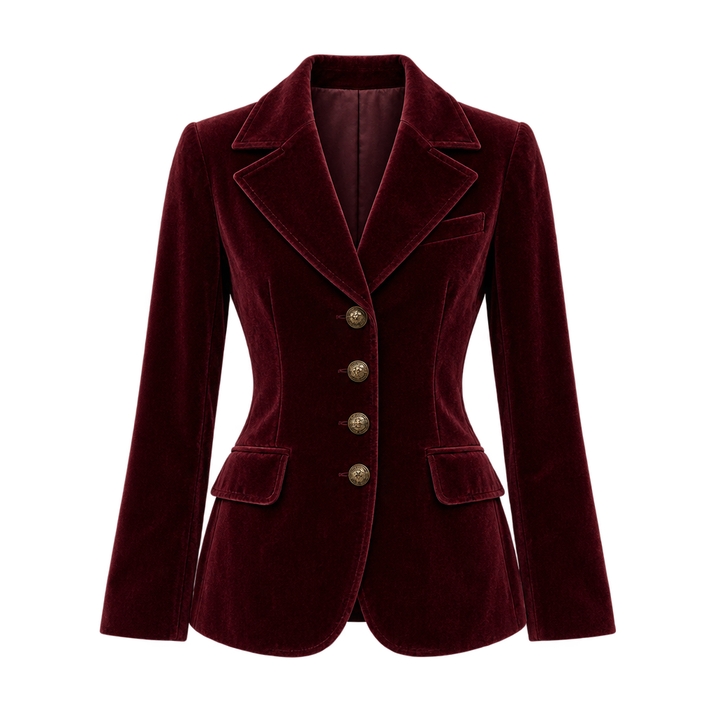 Bordeaux fløjlsblazer