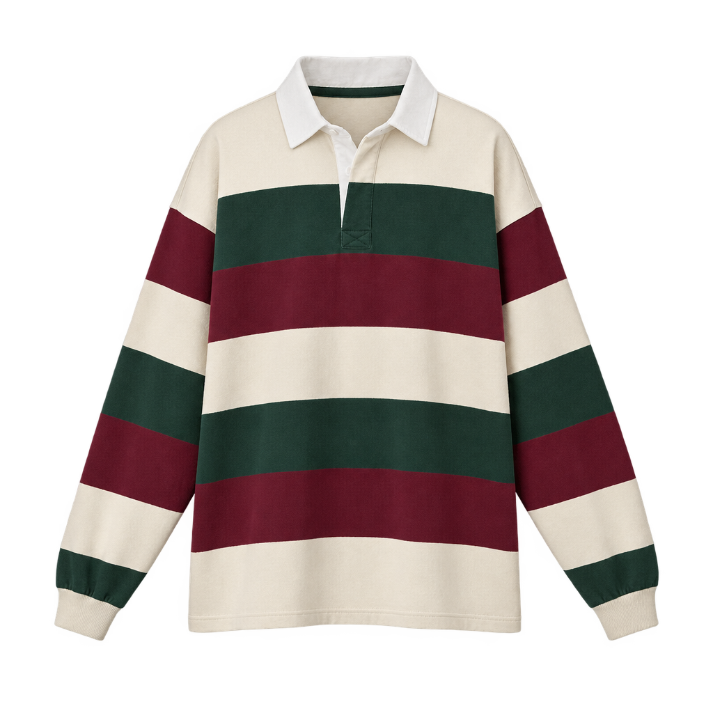 Stribet rugbybluse