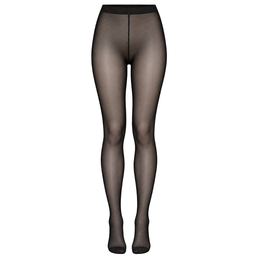 Sorte transparente strømpebukser