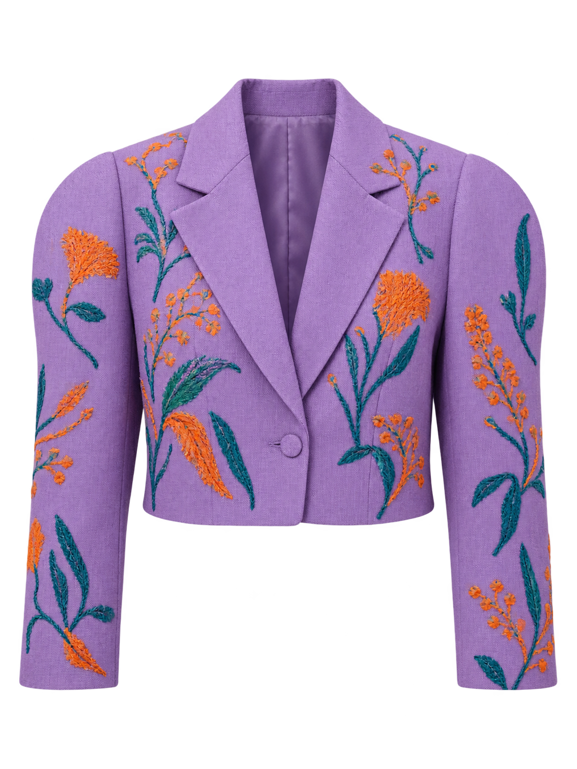 Lilla broderet statementblazer