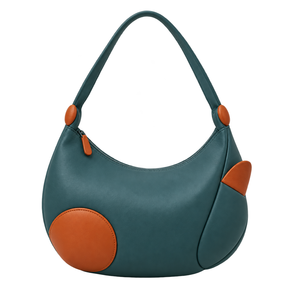 Teal crescent-taske