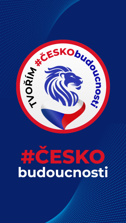 Mobilní aplikace #ČESKObudoucnosti – úvodní obrazovka