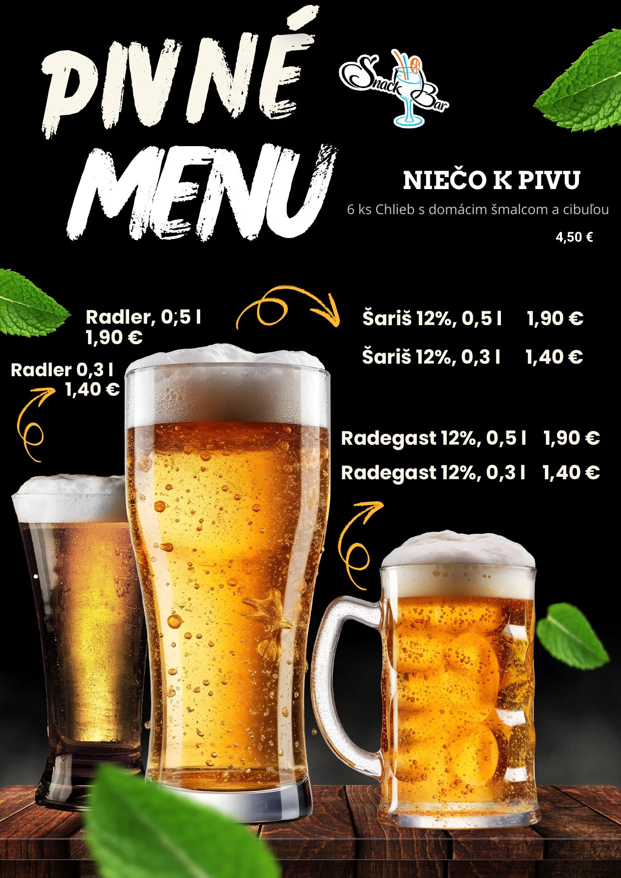 Pivné menu