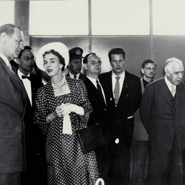 Historisk arkivfoto fra indvielsen af Forskningscenter Risø den 6. juni 1958.