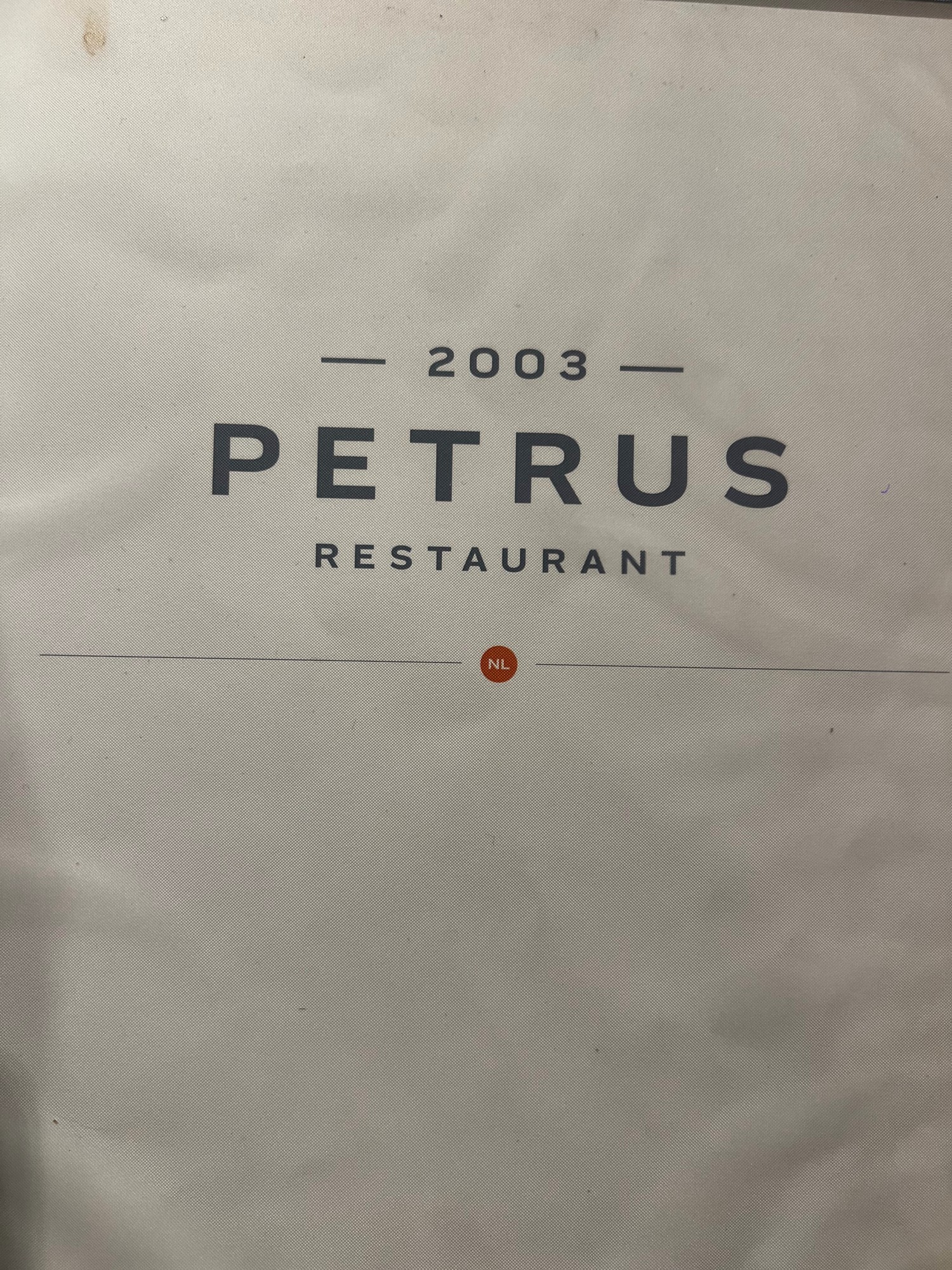 Menupagina met de Hollandse kaart van Petrus
