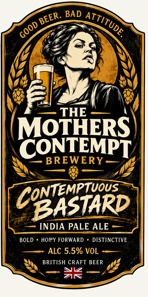 Contemptuous Bastard pump label artwork