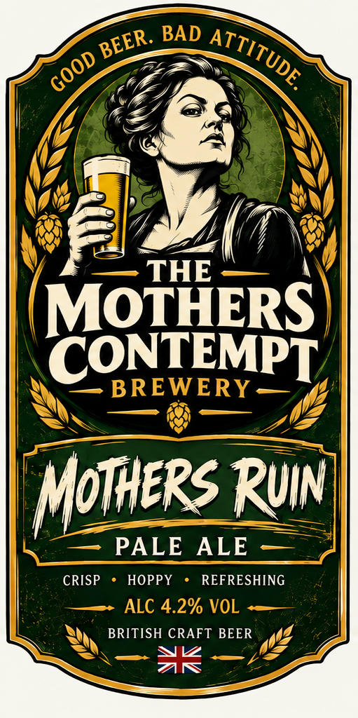 Mothers Ruin pump label artwork