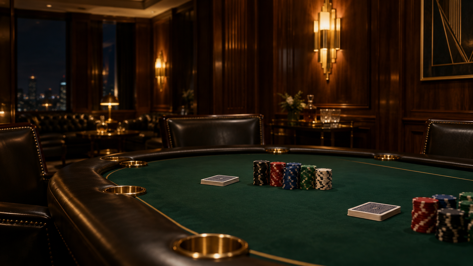 Soukromý kasínový salón s pokerovým stolem