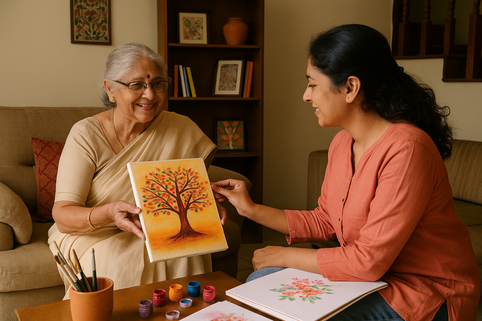 Home seller showcasing homemade products