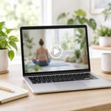 Laptop playing a video