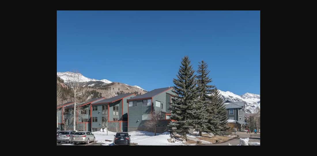 Telluride Lodge buildings and grounds on the west side of Telluride.