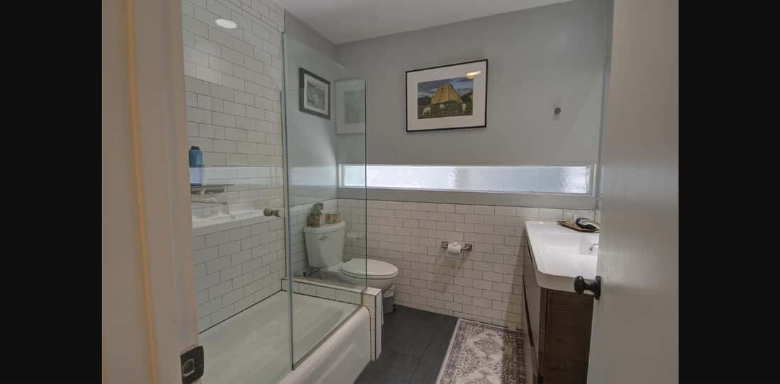 Bathroom with soaking tub in Unit 331