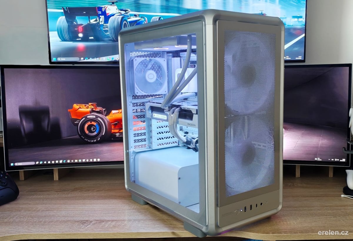 Gaming RGB PC AM5 – RX 9070 XT / 7800X3D — AMD Ryzen 7 7800X3D — ASRock AMD Radeon RX 9070 XT Steel Legend 16GB — Erelen Olomouc — photo 1