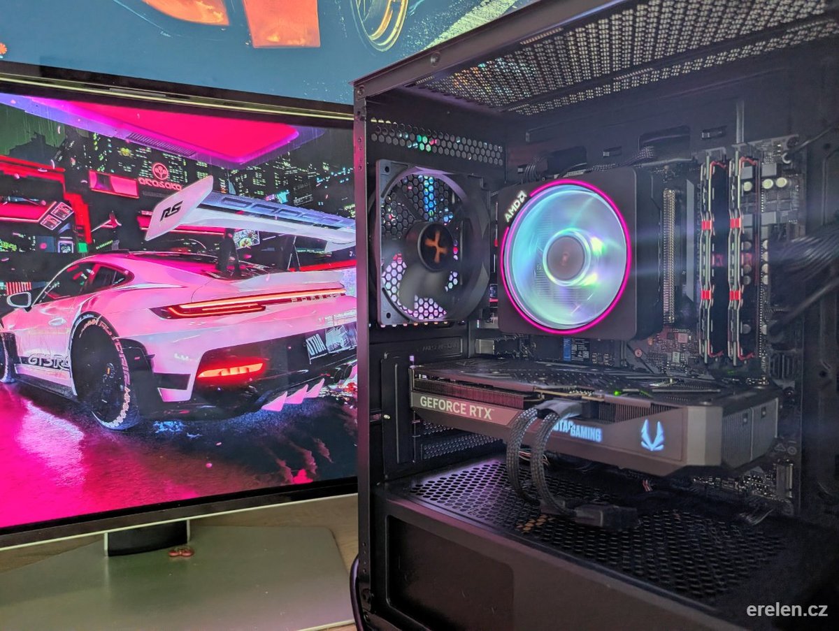 Top herní PC AM4 - Ryzen 5700X / RTX 5070 — AMD Ryzen 5 5700x (8 jader / 16 vláken) — ZOTAC NVIDIA GeForce RTX 5070 Twin Edge 12GB — Erelen Olomouc — photo 1