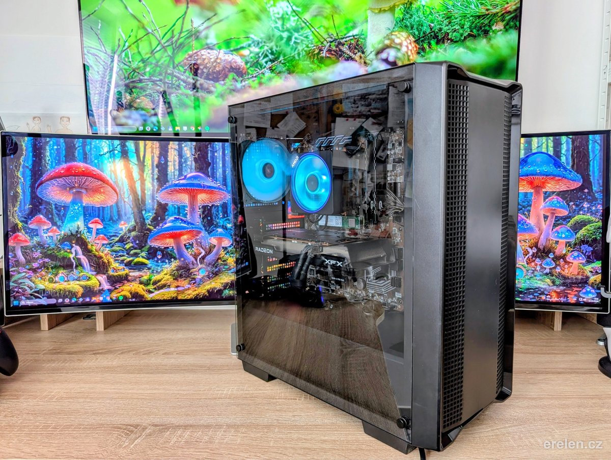 Gaming PC with RGB – RX 5700 XT / Ryzen 5 5500 / 16GB DDR4 — AMD Ryzen 5 5500 (6 jader / 12 vláken) — AMD Radeon RX 5700 XT 8GB — Erelen Olomouc — photo 1