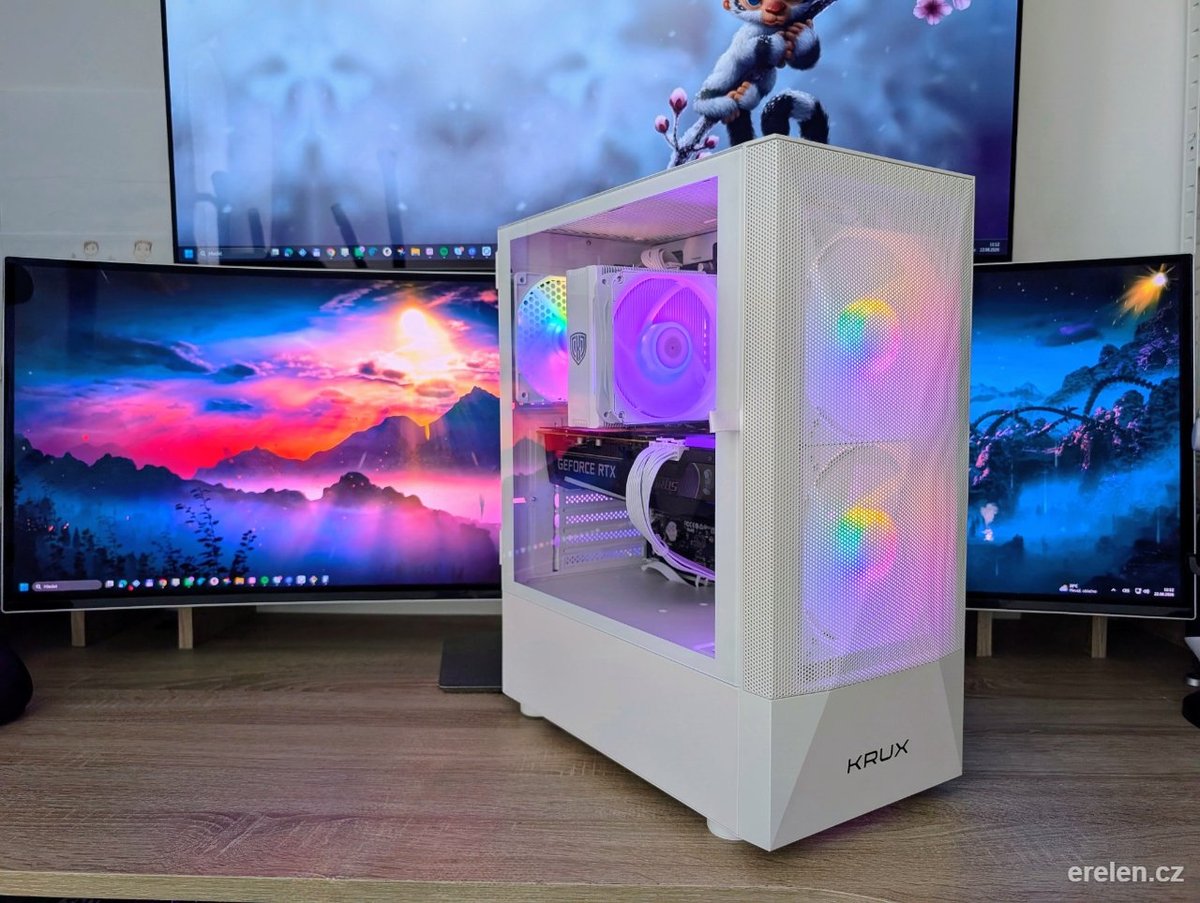 White RGB Gaming PC - Ryzen 5600 / RTX 3070 — AMD Ryzen 5 5600 — Nvidia RTX Gigabyte Aorus 3070 8GB — Erelen Olomouc — photo 1