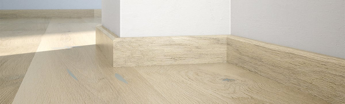 Podlahová soklová lišta dýhovaná, dýha jasan, lak standard, 2200 x 60 mm, profil P50, P5002031A
