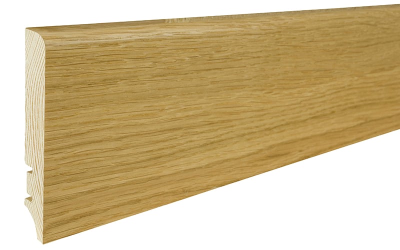 Podlahová soklová lišta dýhovaná, dýha dub, lak standard, 2200 x 90 mm, profil P61, P6101011A