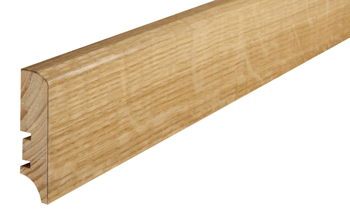 Podlahová soklová lišta dýhovaná, dýha dub, lak standard, 2200 x 60 mm, profil P50, P5001011A