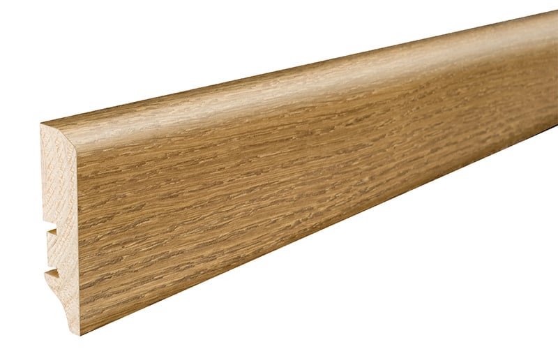 Podlahová soklová lišta dýhovaná, dýha dub, barva terra, lak standard, 2200 x 60 mm, profil P50, P5001212A