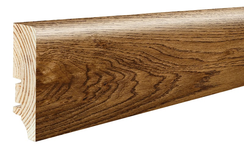 Podlahová soklová lišta dýhovaná, dýha dub, lak, 2200 x 60 mm, profil P6P COG, P6P01472A