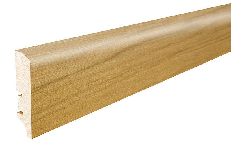 Podlahová soklová lišta dýhovaná, dýha dub, hnědá BRG, lak standard, 2200 x 60 mm, profil P50, P5001302A