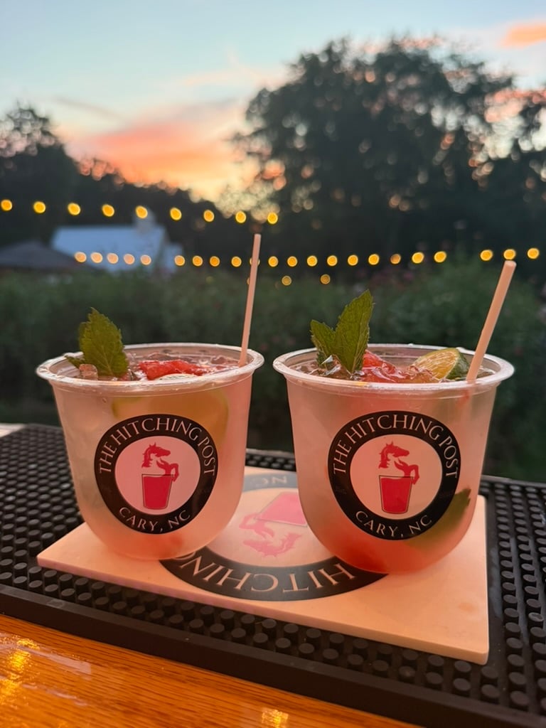 Hand-crafted drink made with fresh ingredients at The Hitching Post
